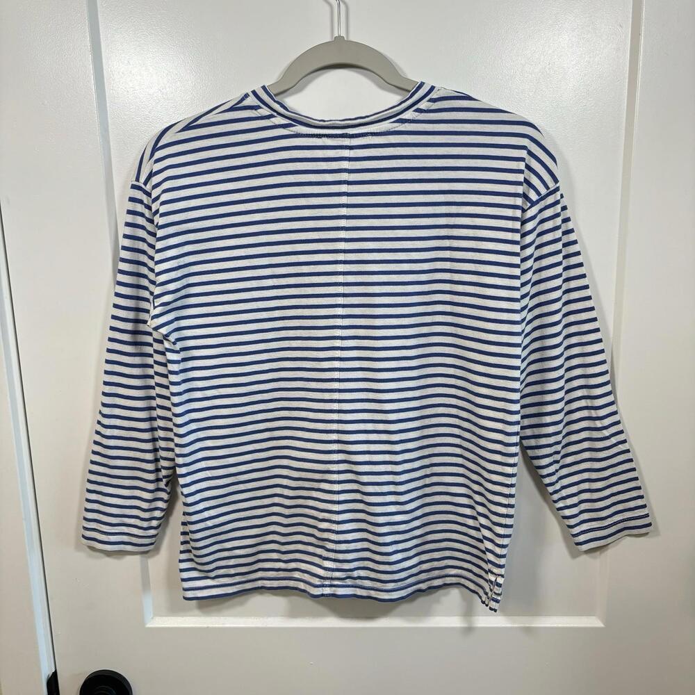 AYR Shirt Small Womens The French Fry Tee Blue Striped Long Sleeve Size Xs - Picture 3 of 5